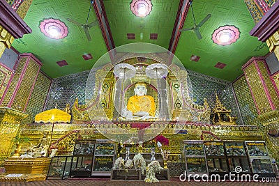 White Buddha statue at Su Taung Pyae Pagoda Editorial Stock Photo