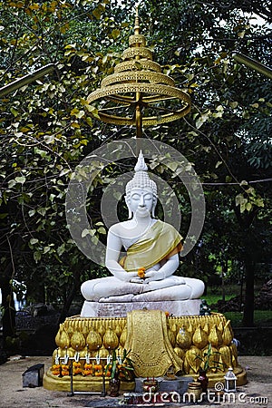 White Buddha statue Stock Photo