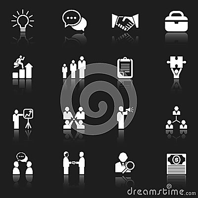 White Business Icons Vector Illustration