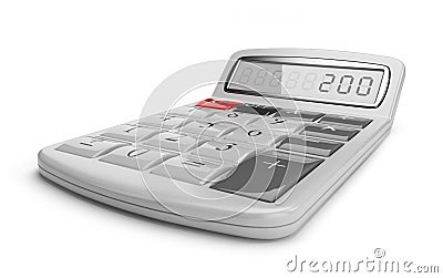 White calculator 3D. Science object. Stock Photo