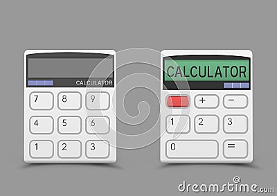 White calculator icon Vector Illustration