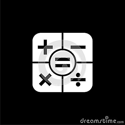 Calculator simple icon or logo on dark background Vector Illustration