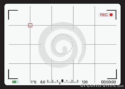 White Camera focusing screen. Vector Illustration