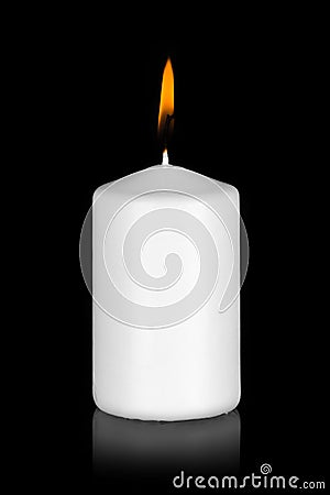 White candle isolated Stock Photo