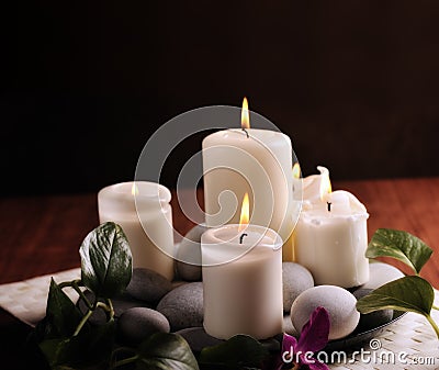 White candles Stock Photo