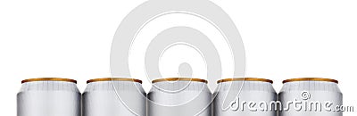 White cans of beer on white background. Alluminium can Stock Photo