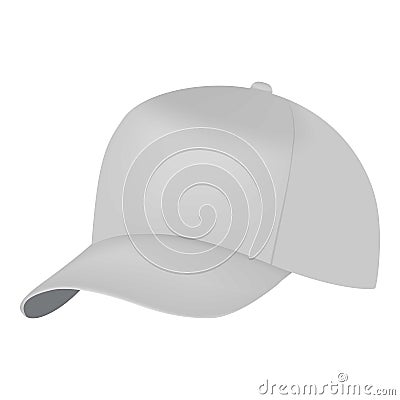 White cap side view mockup, realistic style Vector Illustration