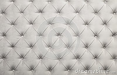 White capitone tufted fabric upholstery texture Stock Photo