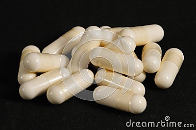 White capsules Stock Photo