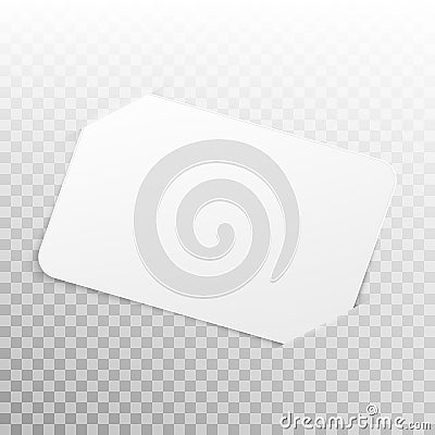 White Card isolated on transparent background. EPS 10 vector Vector Illustration