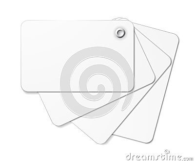 White card pack fastened together with rivet. Vector Illustration