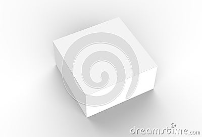 White cardboard box mock up. 3D illustrating. Stock Photo