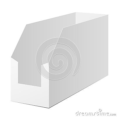 White Cardboard POS POI. Holding box Vector Illustration