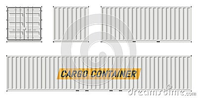 White Cargo container vector illustration Vector Illustration