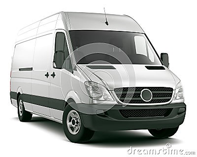 White cargo van Stock Photo