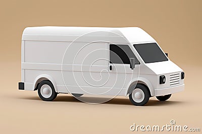 White cargo van. Isolated on solid color studio background. Side view Stock Photo