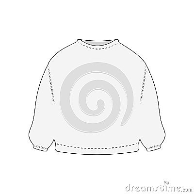 White casual jumper front view mockup template Vector Illustration