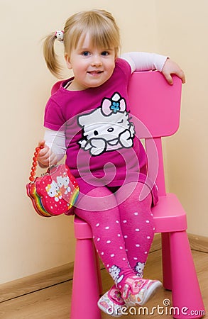 White caucasian girl in Hello Kitty outfit Editorial Stock Photo