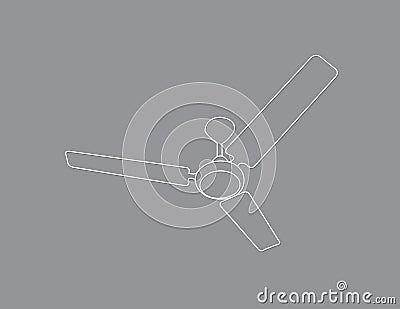 A white ceiling fan of a room on black page background vector illustration Vector Illustration