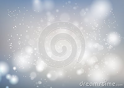 White, celebration abstract background, silver stars sparkle blur motion luxury vector illustration, seasonal holiday Vector Illustration