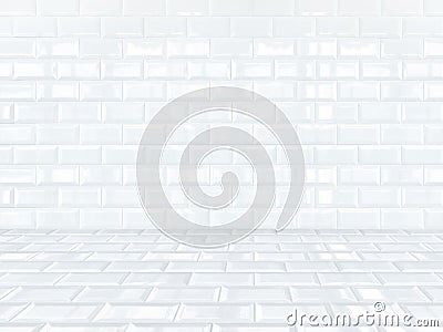 White ceramic brick tile room,background Stock Photo