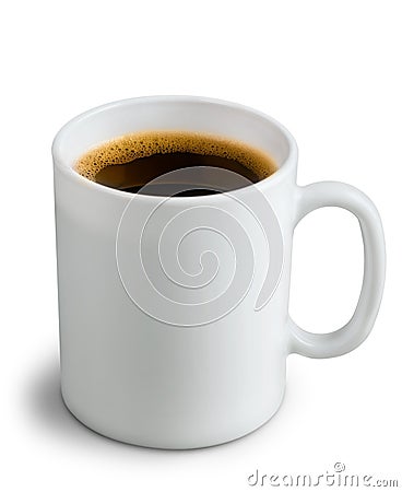 White ceramic coffee mug. Isolated on a white Stock Photo