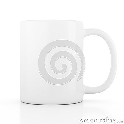 White ceramic mug empty blank for coffee or tea Stock Photo