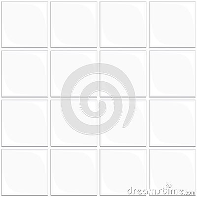 White Ceramic Tile Seamless Background Vector Illustration