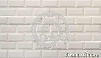 White ceramic tiles texture, imitating white bricks Stock Photo