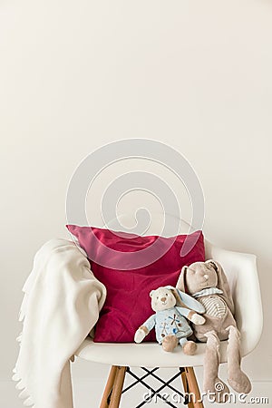 White chair in child's room Stock Photo