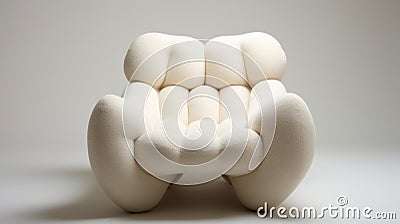 Delicate Touch: A White Foam Chair Inspired By Hiroshi Nagai And Michael Kidner Stock Photo
