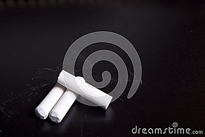 White chalk on black Stock Photo