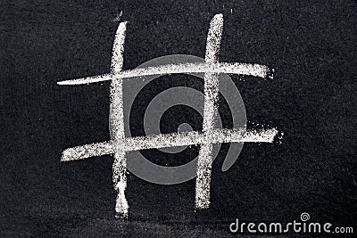 White chalk drawing as Tic Tac Toe blank shape Stock Photo