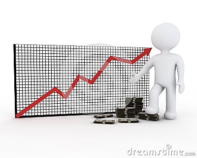 White character and financial Stock Photo