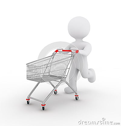 White character and shopping Stock Photo