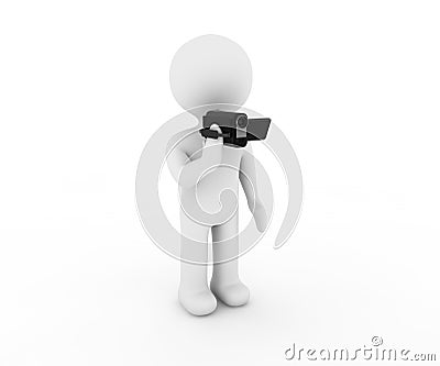 White character and video Stock Photo