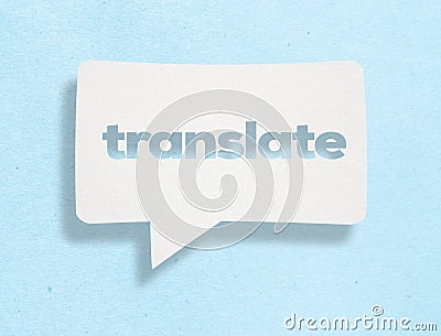 Translate Text On Blue Cardboard Stock Photo