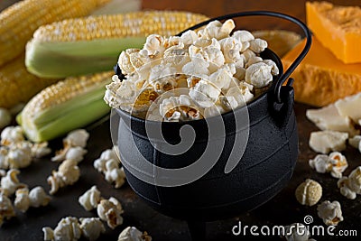 White Cheddar Kettle Corn Popcorn Stock Photo