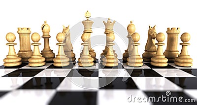 White chess game pieces Stock Photo