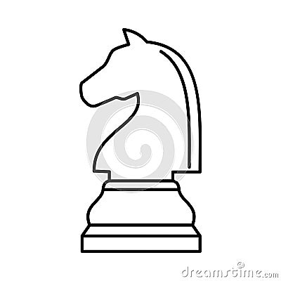 White chess knight piece on white background Vector Illustration