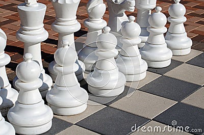 White chess pieces Stock Photo