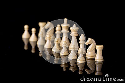 White chessman army Stock Photo