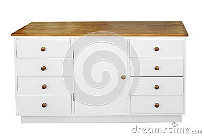 White Chest of Drawers Stock Photo