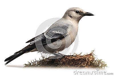 White-chested Skagit, Motacilla alba, in front of white background AI Generated animal ai Stock Photo