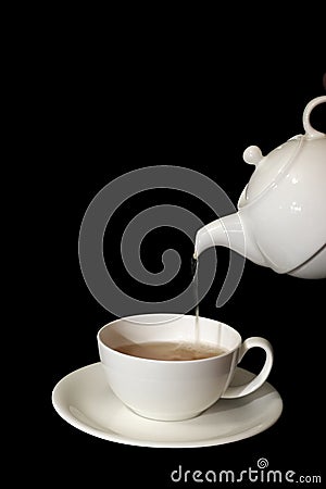 White china pot and cup Stock Photo
