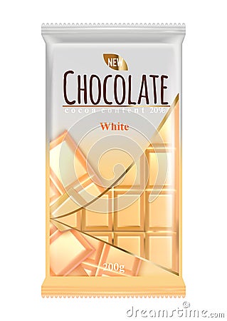 White Chocolate Bar Composition Cartoon Illustration