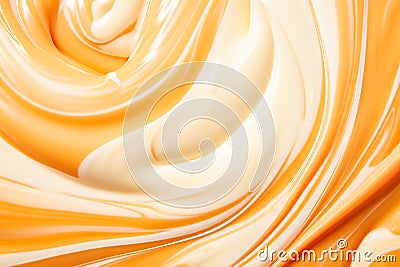 White chocolate cream with caramel. Wave pattern. Stock Photo