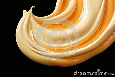 White chocolate cream with caramel. Wave pattern. Stock Photo