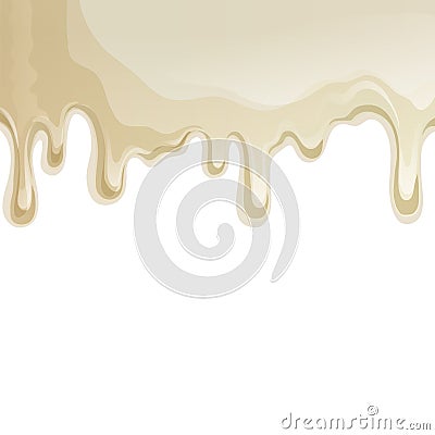 White chocolate drips background Vector Illustration