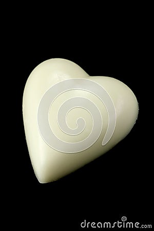 White Chocolate Love Heart Stock Photo